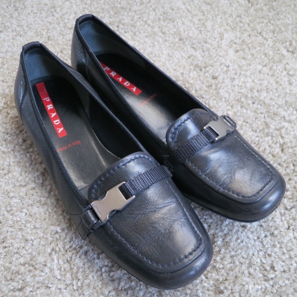 Prada Sport Black Loafers - Picture 1 of 8